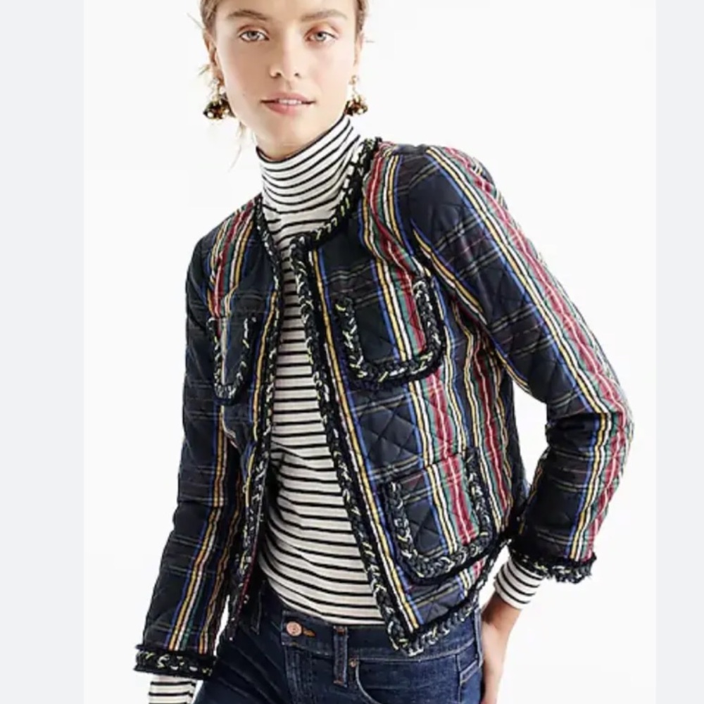 J. Crew Quilted Lady Jacket in Stewart Plaid
